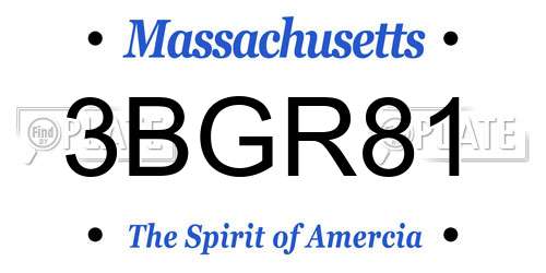 3BGR81 Massachusetts License Plate