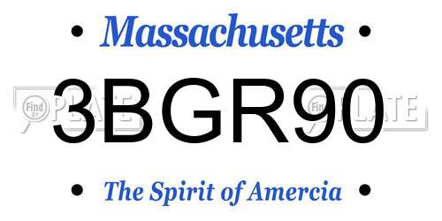 3BGR90 Massachusetts License Plate