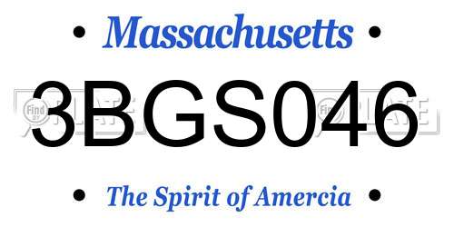 3BGS046 Massachusetts License Plate