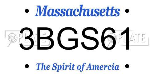 3BGS61 Massachusetts License Plate