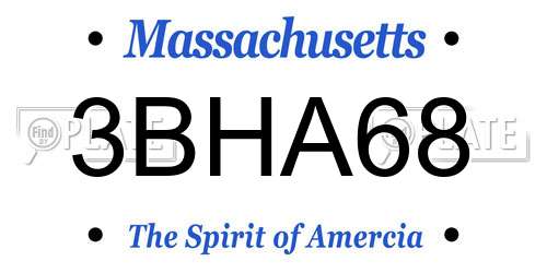 3BHA68 Massachusetts License Plate