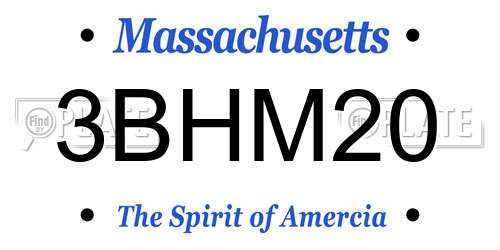 3BHM20 Massachusetts License Plate