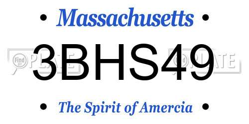 3BHS49 Massachusetts License Plate