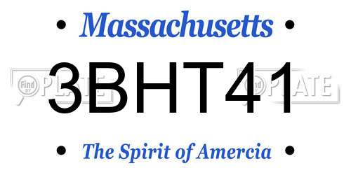 3BHT41 Massachusetts License Plate