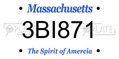 3BI871 Massachusetts License Plate