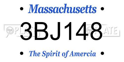 3BJ148 Massachusetts License Plate