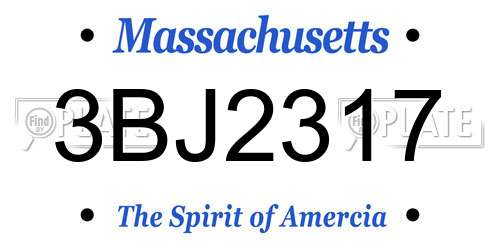 3BJ2317 Massachusetts License Plate