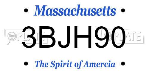 3BJH90 Massachusetts License Plate