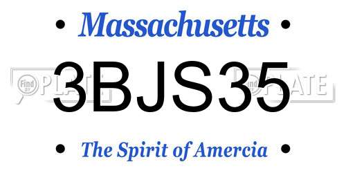 3BJS35 Massachusetts License Plate