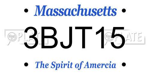3BJT15 Massachusetts License Plate
