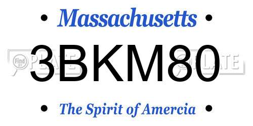 3BKM80 Massachusetts License Plate