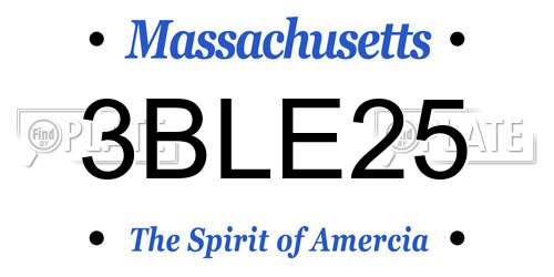 3BLE25 Massachusetts License Plate