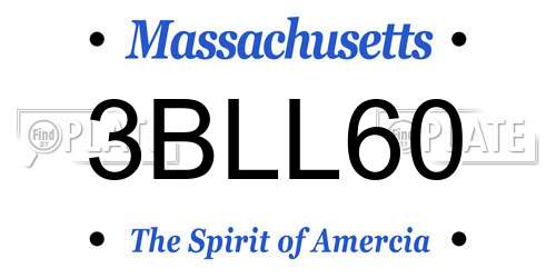 3BLL60 Massachusetts License Plate