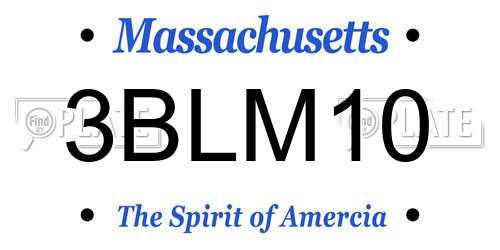 3BLM10 Massachusetts License Plate