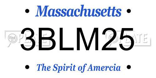 3BLM25 Massachusetts License Plate