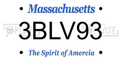 3BLV93 Massachusetts License Plate