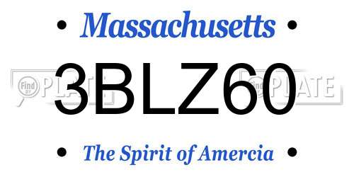 3BLZ60 Massachusetts License Plate