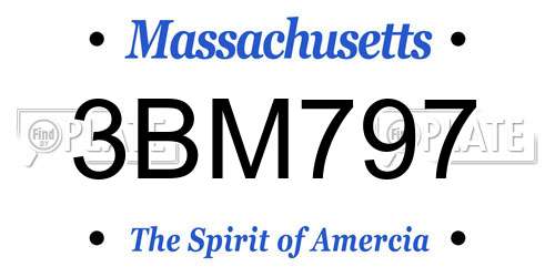 3BM797 Massachusetts License Plate