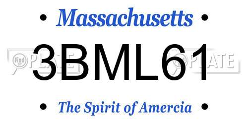 3BML61 Massachusetts License Plate