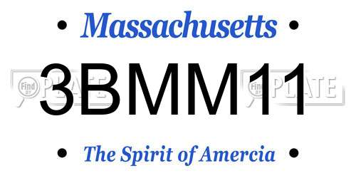 3BMM11 Massachusetts License Plate