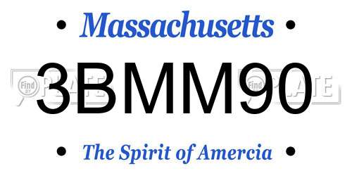 3BMM90 Massachusetts License Plate