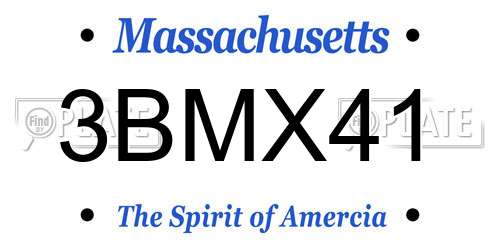 3BMX41 Massachusetts License Plate