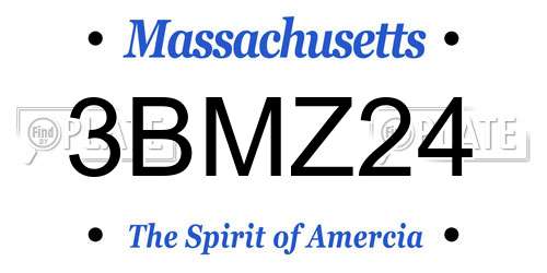 3BMZ24 Massachusetts License Plate