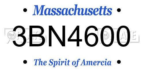 3BN4600 Massachusetts License Plate