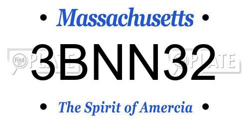 3BNN32 Massachusetts License Plate