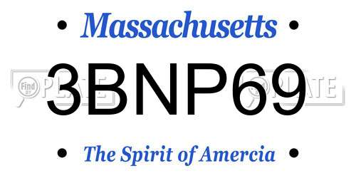 3BNP69 Massachusetts License Plate