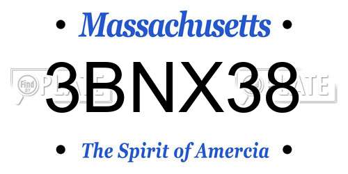3BNX38 Massachusetts License Plate