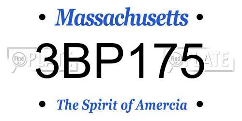 3BP175 Massachusetts License Plate