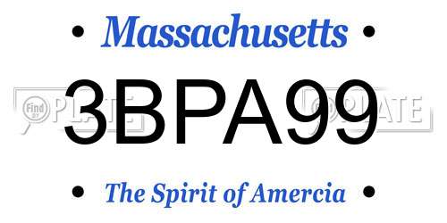 3BPA99 Massachusetts License Plate