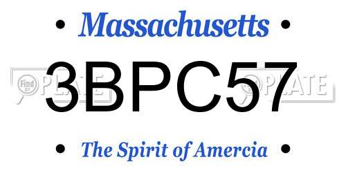 3BPC57 Massachusetts License Plate