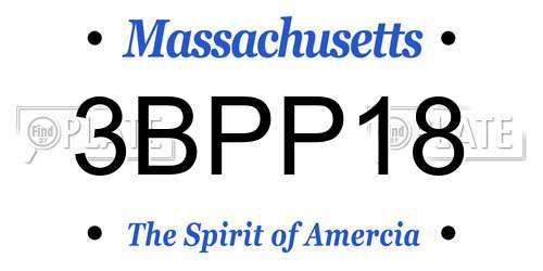 3BPP18 Massachusetts License Plate