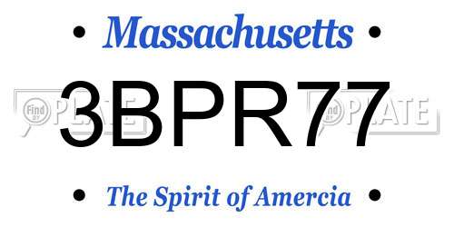 3BPR77 Massachusetts License Plate