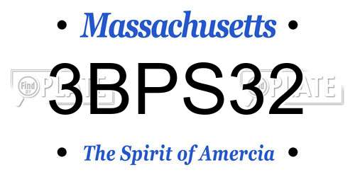 3BPS32 Massachusetts License Plate