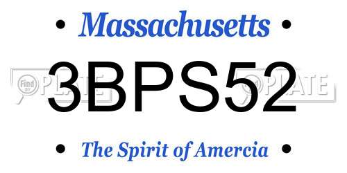 3BPS52 Massachusetts License Plate