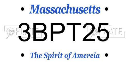 3BPT25 Massachusetts License Plate