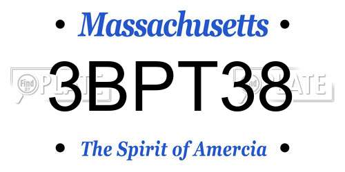 3BPT38 Massachusetts License Plate