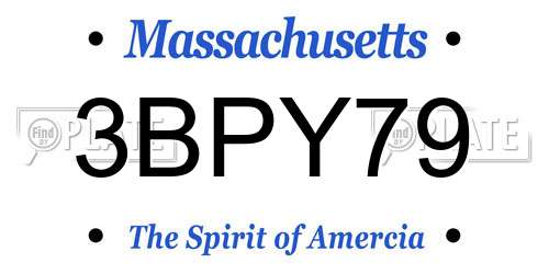 3BPY79 Massachusetts License Plate