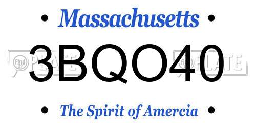 3BQO40 Massachusetts License Plate