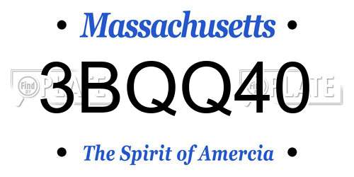 3BQQ40 Massachusetts License Plate