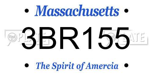 3BR155 Massachusetts License Plate