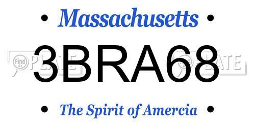 3BRA68 Massachusetts License Plate