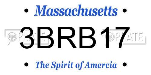 3BRB17 Massachusetts License Plate