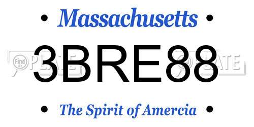 3BRE88 Massachusetts License Plate