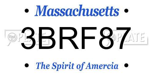 3BRF87 Massachusetts License Plate