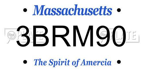 3BRM90 Massachusetts License Plate