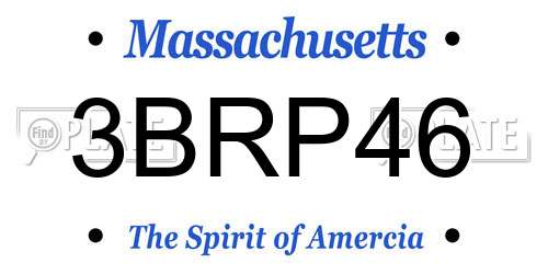 3BRP46 Massachusetts License Plate